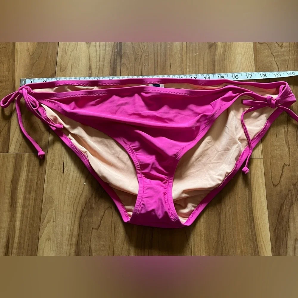 J.Crew Neon Pink Bikini Bottom Side Tie 3X NWT High Cut Swim Bottom